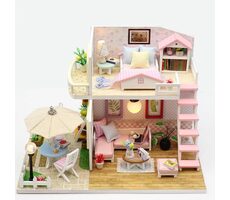 KIK DIY-Modell - Zweistöckiges Haus mit LED-Beleuchtung / ab 8 Jahren