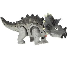KIK Laufender Dinosaurier Triceratops mit Lichtern und Geräuschen