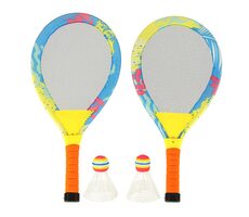 KIK Große LED-Badmintonschläger + 2 Körbe