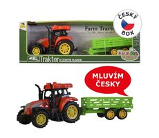MaDe 00922 - Traktor mit Anhänger tschechischsprachig 33 x 10 x 8,5 cm