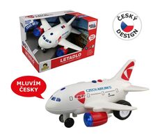 MaDe 98535 - Flugzeug der Czech Airlines mit Kapitäns- und Stewardess-Durchsage, Schwungrad, 20 cm