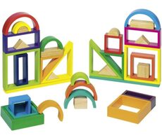 GOKI Holzbaukasten Regenbogen / ab 3 Jahren