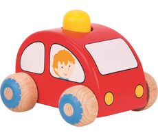 GOKI Holzspielzeugauto mit Hupe, rot / ab 12 Monaten