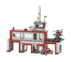 BRIXIES PLUS 222.402 - Feuerwehrwache mit Hubschrauber und Fahrzeug