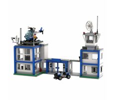 BRIXIES PLUS 222.403 Polizeistation mit Hubschrauber und Fahrzeug