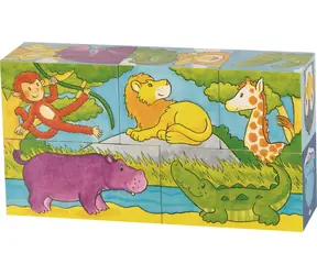 GOKI Holzwürfel Safari und Arktis / 5 Würfel / ab 3 Jahren