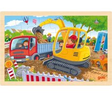 GOKI Holzpuzzle Bagger / 24 Teile / ab 3 Jahren