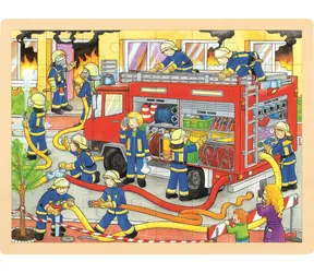 GOKI Holzpuzzle Kampf mit dem Feuer / 48 Teile / ab 3 Jahren