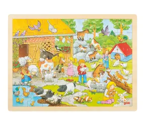 GOKI Holzpuzzle Kinderzoo / 48 Teile / ab 3 Jahren
