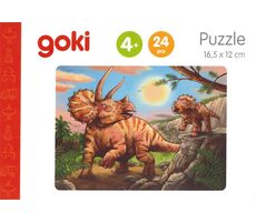GOKI Holzpuzzle Dinosaurier: Triceratops / 24 Teile / ab 4 Jahren