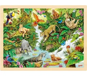 GOKI Holzpuzzle Dschungel / 96 Teile / ab 3 Jahren