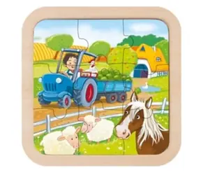 GOKI Holzpuzzle Bauernhof / 9 Teile / ab 2 Jahren