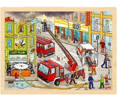GOKI Holzpuzzle Feuerwehr / 96 Teile / ab 3 Jahren 