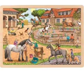 GOKI Holzpuzzle Reiterhof / 96 Teile / ab 3 Jahren