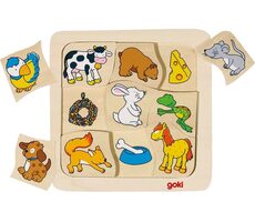 GOKI Holzpuzzle Wer isst was? 9 Teile / ab 2 Jahren