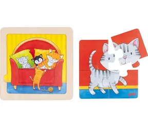 GOKI Holzpuzzle Katze / 4 Teile / ab 12 Monaten