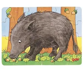 GOKI Holzpuzzle Waldtiere: Wildschwein / 24 Teile / ab 4 Jahren