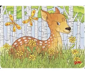 GOKI Holzpuzzle Waldtiere: Rehkitz / 24 Teile / ab 4 Jahren