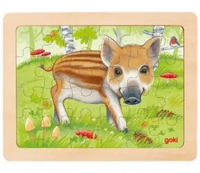 GOKI Holzpuzzle Waldtiere: Ferkel / 24 Teile / ab 3 Jahren