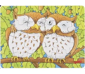 GOKI Holzpuzzle Waldtiere: Eulen / 24 Teile / ab 4 Jahren