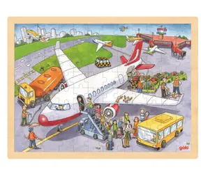 GOKI Holzpuzzle Am Flughafen / 96 Teile / ab 3 Jahren