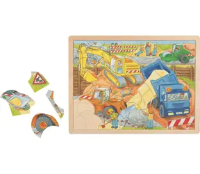 GOKI Holzpuzzle Auf der Baustelle / 56 Teile / ab 3 Jahren