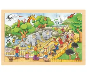 GOKI Holzpuzzle Zoobesuch / 24 Teile / ab 3 Jahren