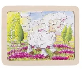 GOKI Holzpuzzle Schaf / 24 Teile / ab 3 Jahren