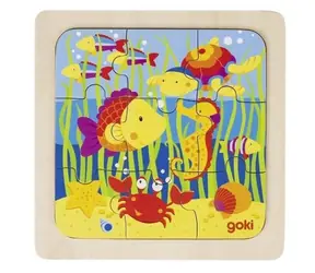 GOKI Holzpuzzle Unterwasser / 9 Teile / ab 2 Jahren