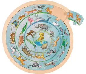 GOKI Holzpuzzle Tierkreis / 27 Teile / ab 3 Jahren