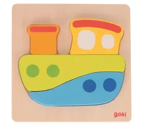 GOKI Holz-Einlegepuzzle Schiff / 4 Teile / ab 2 Jahren