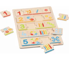 GOKI Holz-Einlegepuzzle Zählen lernen / 20 Teile / ab 2 Jahren