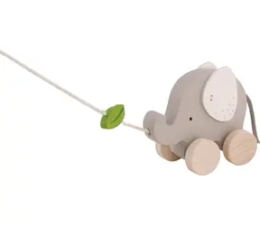 GOKI Holz-Nachzieh-Elefant mit Ticket / ab 12 Monaten