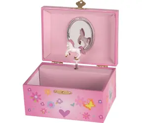 GOKI Spiel-Schmuckkästchen Blumen-Einhorn, Melodie: Schwanensee