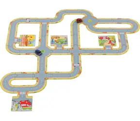 GOKI Bodenautobahn + 2 Spielzeugautos / ab 3 Jahren