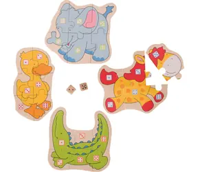 GOKI Puzzlespiel mit Würfeln Tiere / ab 4 Jahren