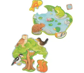 GOKI Puzzlespiel mit Würfel Wer wohnt wo? / ab 2 Jahren