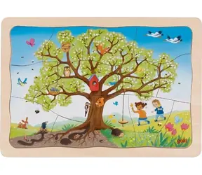 GOKI Mehrschichtpuzzle Apfelbaum in den Jahreszeiten / ab 3 Jahren
