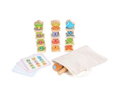 Lucy & Leo Little Friends Balancespiel aus Holz mit Vorlagen / 33 Teile / ab 3 Jahren