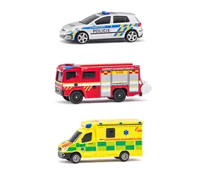 Maisto - CZ - Rettungsfahrzeug-Set, Tschechisch Republik - Polizei, Krankenwagen, Feuerwehrauto, 1:64