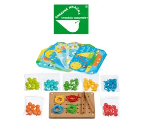 Lucy & Leo Mosaik mit Pinzette und Stickerei / Holzspielset mit Vorlagen / ab 3 Jahren
