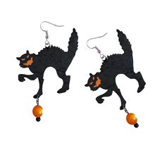 Rappa Hexe Katze Ohrringe/Halloween