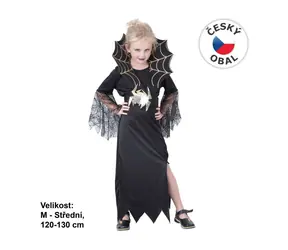 MaDe 75068 - Schwarze Witwe Karnevalskostüm, 120-130cm