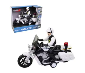 MaDe 18325 Polizeimotorrad mit Fahrer, Schwungrad, mit Licht und Summer, batteriebetrieben / 21,3 x 8,1 x 14,6 cm / ab 3 Jahren