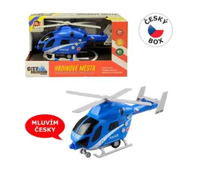 MaDe 07633 Polizeihubschrauber auf Schwungrad, batteriebetrieben mit Licht und Sound / 20 cm / ab 3 Jahren