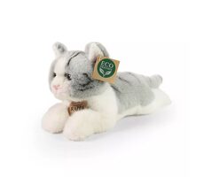 Rappa Plüschkatze liegend grau 20 cm / UMWELTFREUNDLICH / ab 0 Jahren