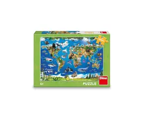 Dino Puzzle Tierkarte / 100 XL Teile / ab 5 Jahren