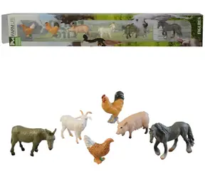 MaDe 07314 Tiere in einer Haustierbox, 6-teilig / 46 x 7 cm / ab 3 Jahren