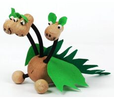 Gerlich Holzpuppe Dreiköpfiger Drache