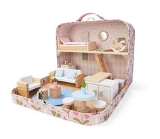 2Kids Toys Puppenhaus im Koffer Wohnzimmer